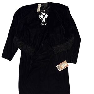NWT Vintage Jessica McClintock, Black Velvet 2 Piece Gown, Gunne Sax